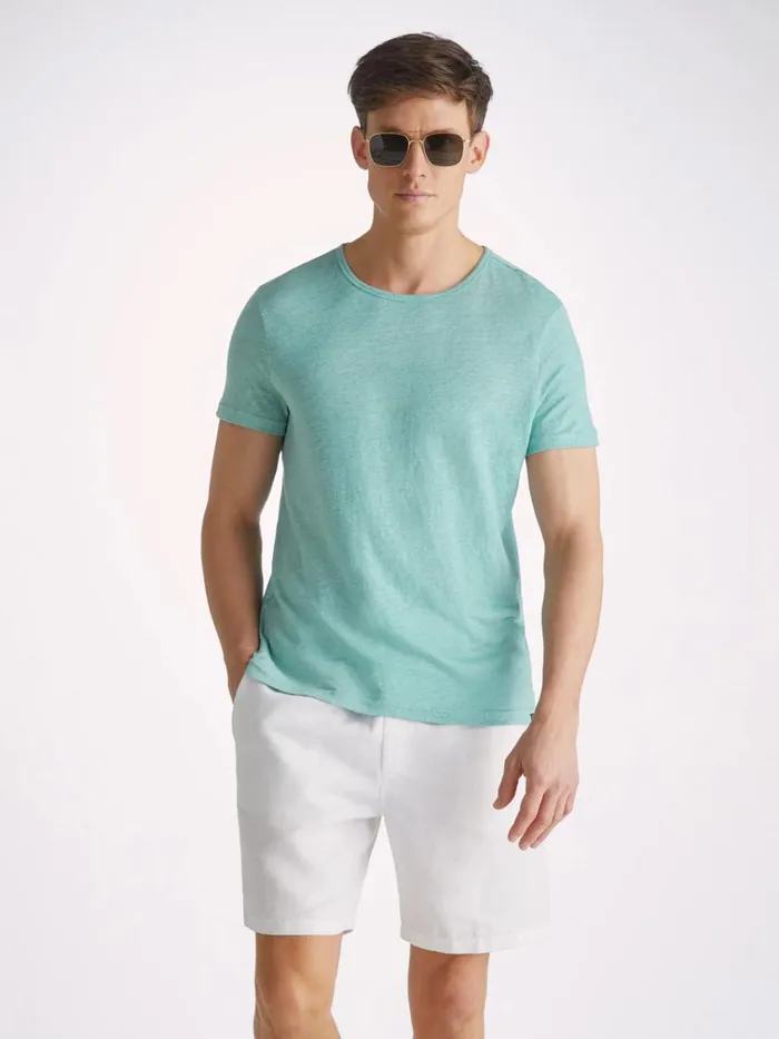 Short Sleeve TShirts Men Derek Rose TShirt Jordan Linen Soft Aqua