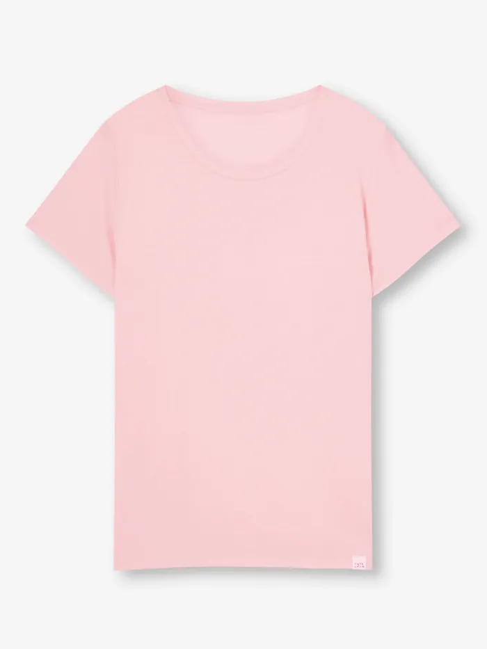 Short Sleeve TShirts Women Derek Rose TShirt Lara Micro Modal Stretch Pink