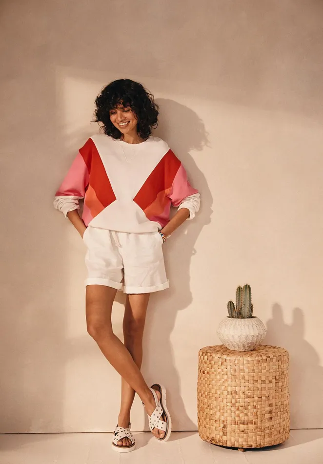 Shorts Women Hush Turn Up Linen Shorts White