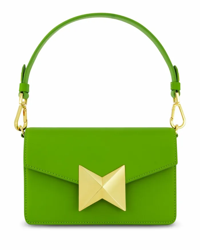 Shoulder Bags Mini Green Leather Shoulder Bag With Gold Hardware 8211 FINAL SALE Pear 8211 Mac Duggal Women