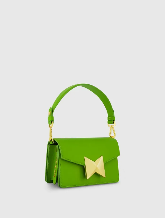 Shoulder Bags Mini Green Leather Shoulder Bag With Gold Hardware 8211 FINAL SALE Pear 8211 Mac Duggal Women