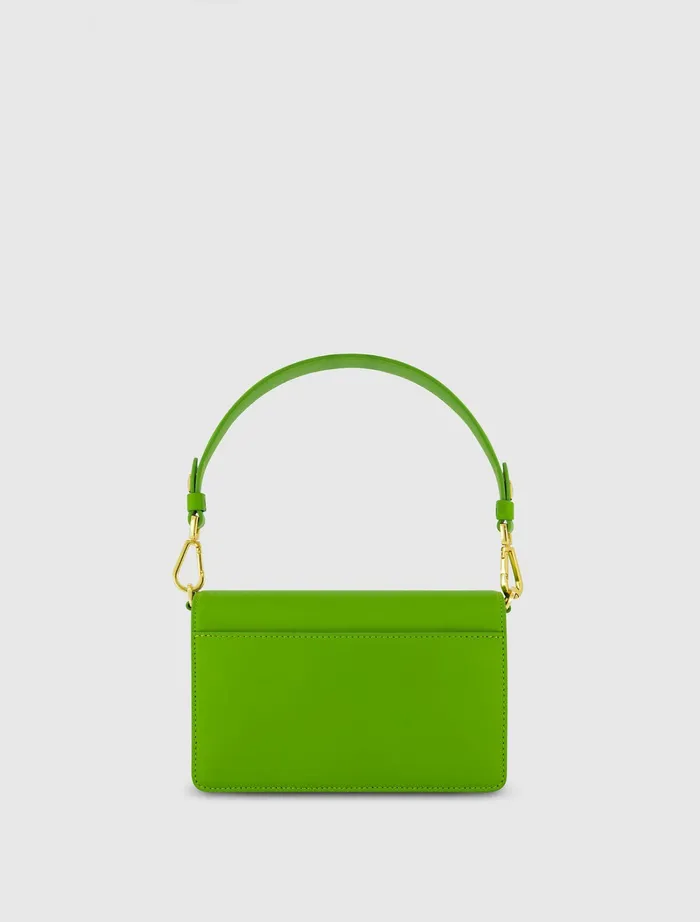 Shoulder Bags Mini Green Leather Shoulder Bag With Gold Hardware 8211 FINAL SALE Pear 8211 Mac Duggal Women