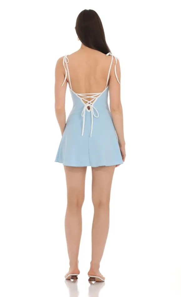 Shoulder Ties Dress Light Blue Women LUCY IN THE SKY Mini Dresses Shoulder Ties Dress Light Blue Women LUCY IN THE SKY Mini Dresses