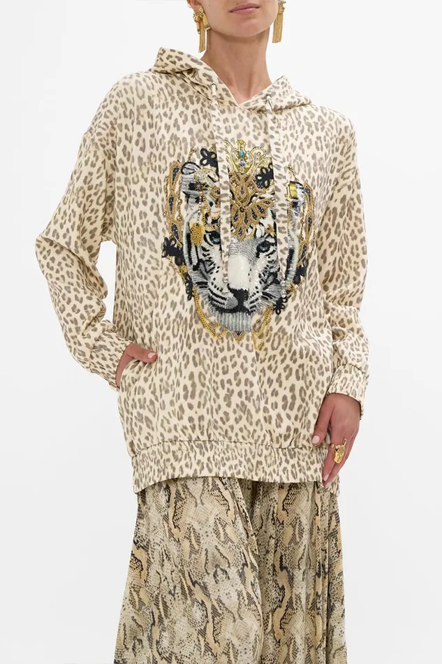 SILK BAND OVERSIZED HOODIE WITH POCKETS THE THRONE ROOM The Throne Room Womens Camilla Knitwear