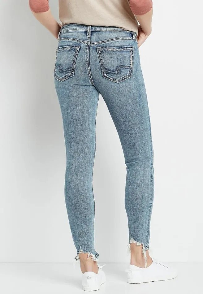Silver Jeans Co Suki Medium Destructed Hem Skinny Jean Women Maurices Jeans