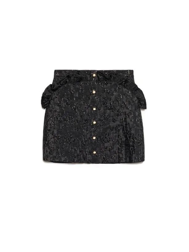 Sister Jane Bottoms Womenswear Bonaire Jacquard Mini Skirt Black Blossom