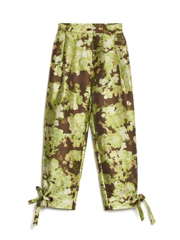 Sister Jane Bottoms Womenswear Ghospell Naomi Jacquard Eyelet Trousers Chestnut Brown