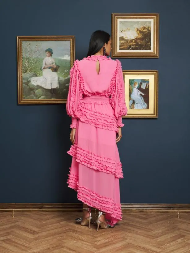 Sister Jane Dresses Womenswear Almond Blossom Ruffle Dress Hot Pink