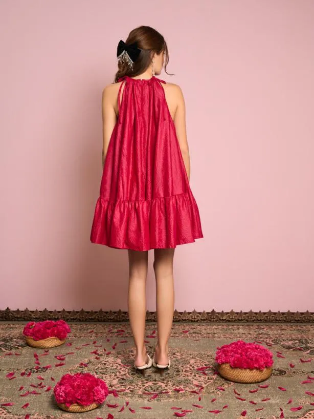 Sister Jane Dresses Womenswear Carnelian Halter Neck Dress Lobster Red