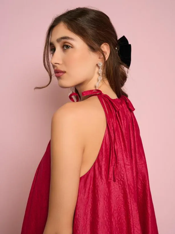 Sister Jane Dresses Womenswear Carnelian Halter Neck Dress Lobster Red