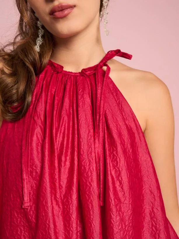 Sister Jane Dresses Womenswear Carnelian Halter Neck Dress Lobster Red