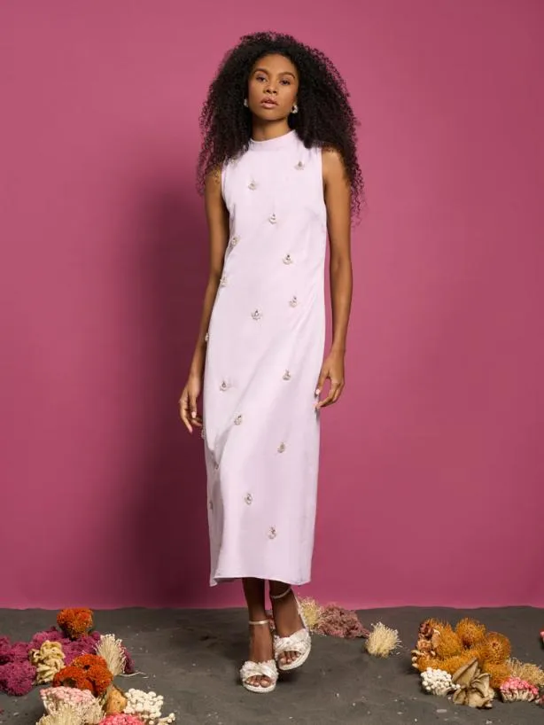 Sister Jane Dresses Womenswear DREAM Angel Fish Embellished Midi Dress Pastel Lilac