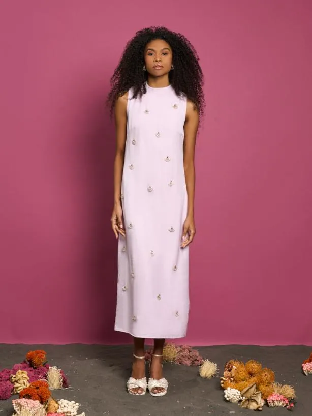 Sister Jane Dresses Womenswear DREAM Angel Fish Embellished Midi Dress Pastel Lilac