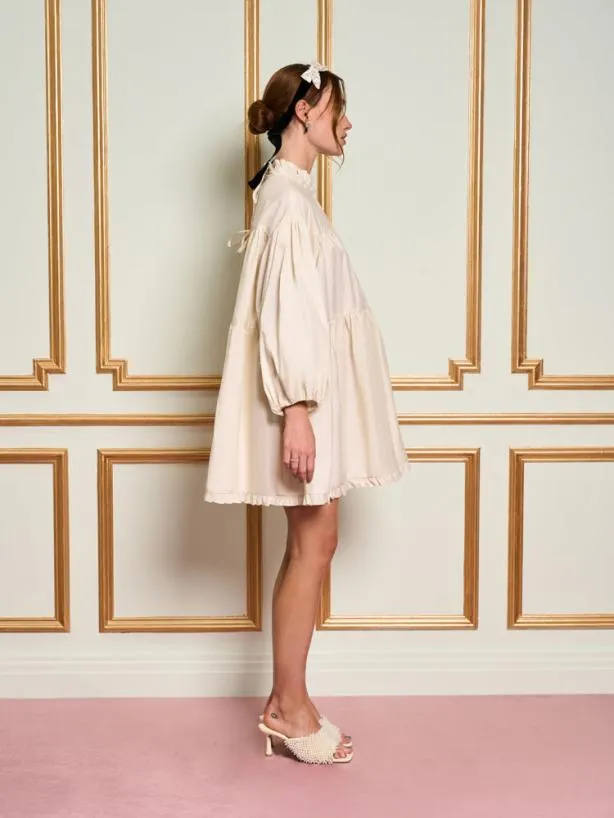 Sister Jane Dresses Womenswear DREAM Caneles Tiered Mini Dress Natural Cream