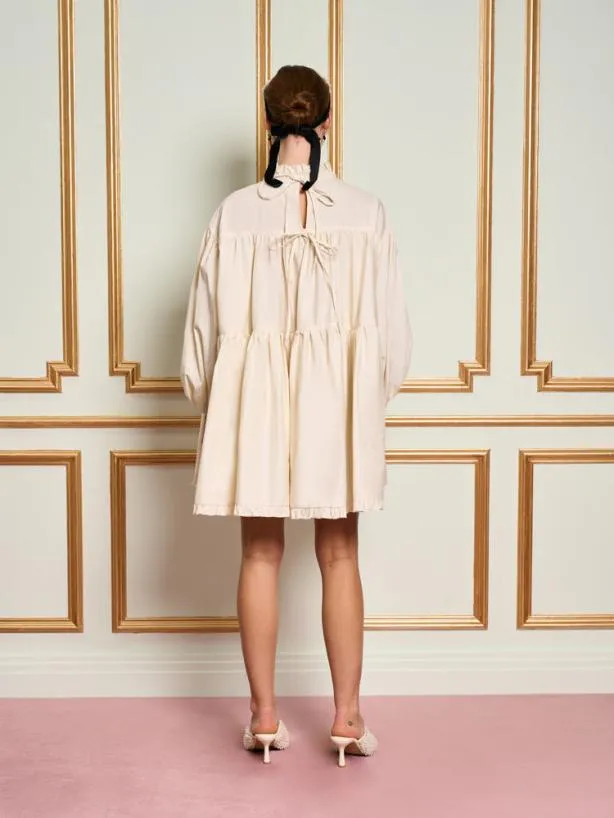 Sister Jane Dresses Womenswear DREAM Caneles Tiered Mini Dress Natural Cream