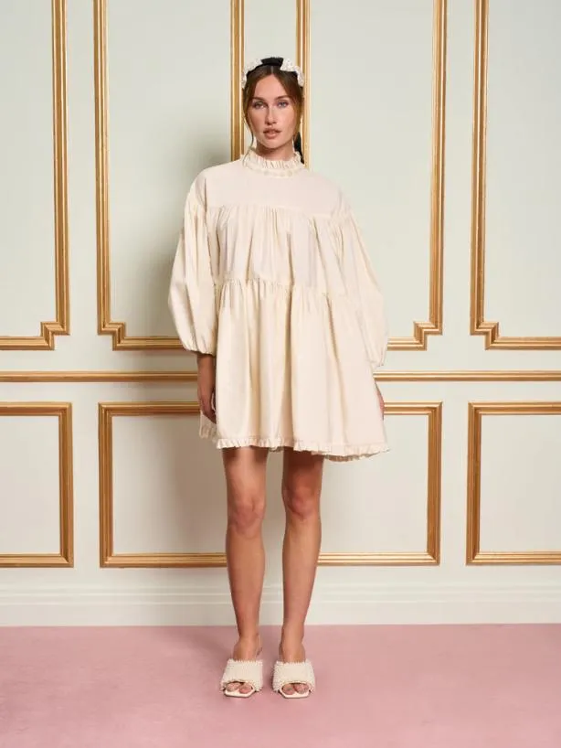 Sister Jane Dresses Womenswear DREAM Caneles Tiered Mini Dress Natural Cream
