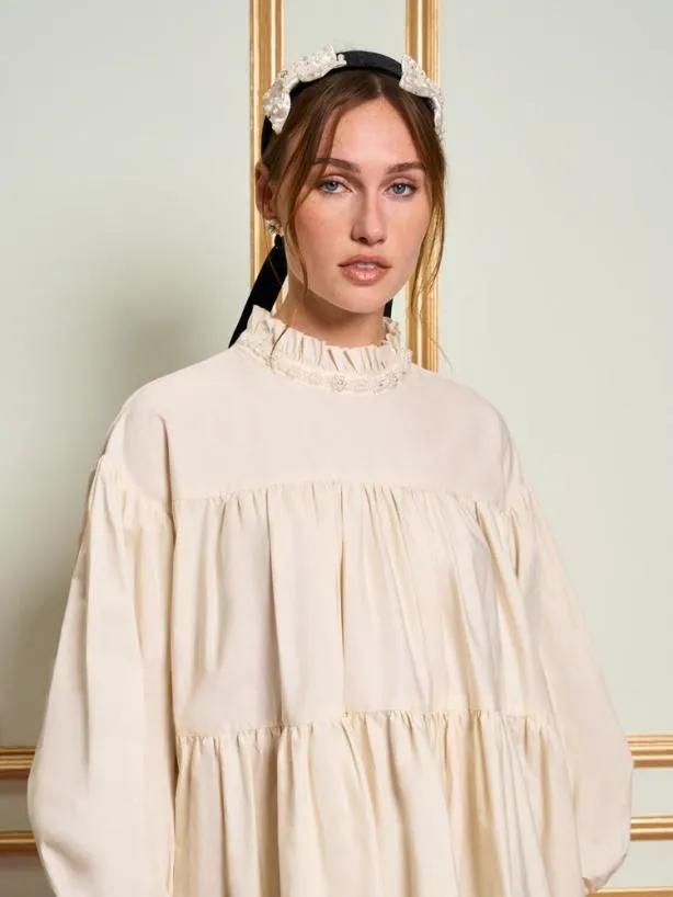 Sister Jane Dresses Womenswear DREAM Caneles Tiered Mini Dress Natural Cream