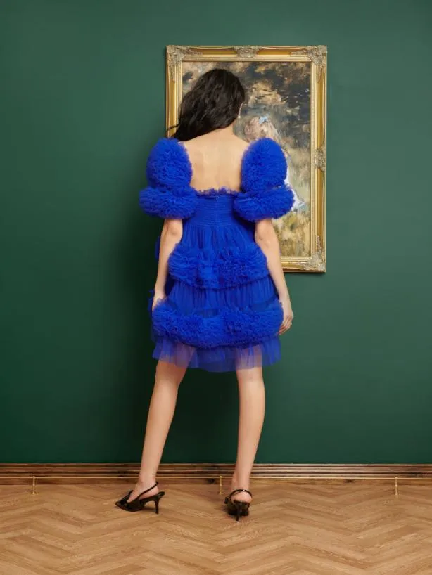 Sister Jane Dresses Womenswear DREAM Whitney Tulle Ruffle Mini Dress Royal Blue