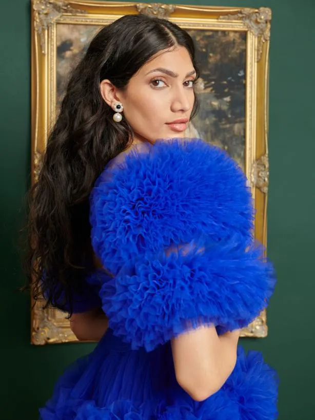 Sister Jane Dresses Womenswear DREAM Whitney Tulle Ruffle Mini Dress Royal Blue