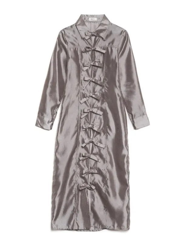 Sister Jane Dresses Womenswear Ghospell Madison Bow Midi Dress Silver Grey