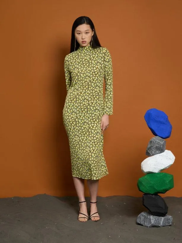 Sister Jane Dresses Womenswear Ghospell Taryn Floral Midi Dress Green Floral