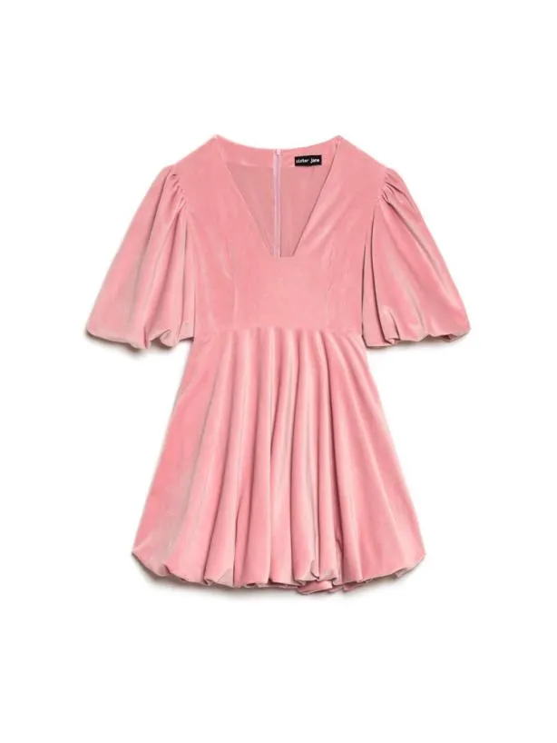 Sister Jane Dresses Womenswear Harmony Velvet Mini Dress Baby Pink