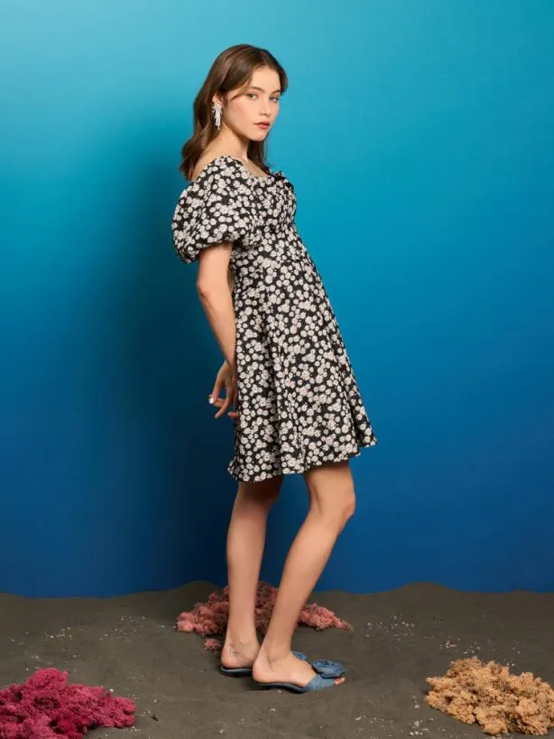 Sister Jane Dresses Womenswear Pearl Marina Mini Dress Black Daisy