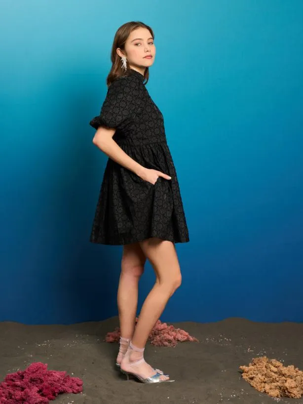 Sister Jane Dresses Womenswear Sea Star Embellished Mini Dress Black Ink
