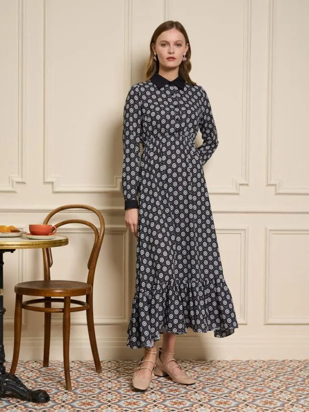 Sister Jane Dresses Womenswear Seine Flower Midi Dress Black And White