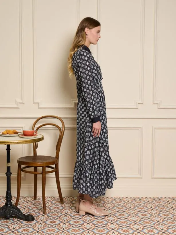 Sister Jane Dresses Womenswear Seine Flower Midi Dress Black And White