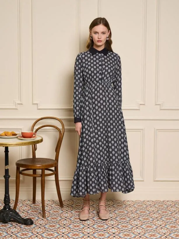 Sister Jane Dresses Womenswear Seine Flower Midi Dress Black And White
