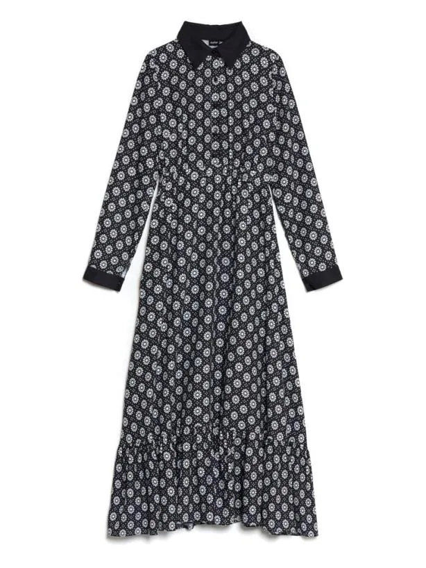 Sister Jane Dresses Womenswear Seine Flower Midi Dress Black And White