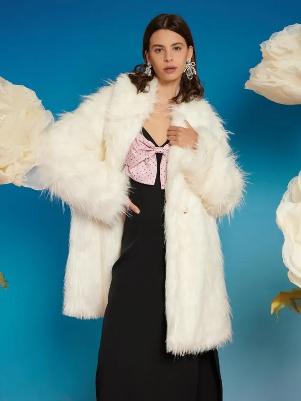 Sister Jane Jackets Womenswear Chester Faux Fur Coat Ivory