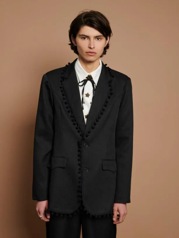 Sister Jane Jackets Womenswear Cory Pom Pom Blazer Black Ink