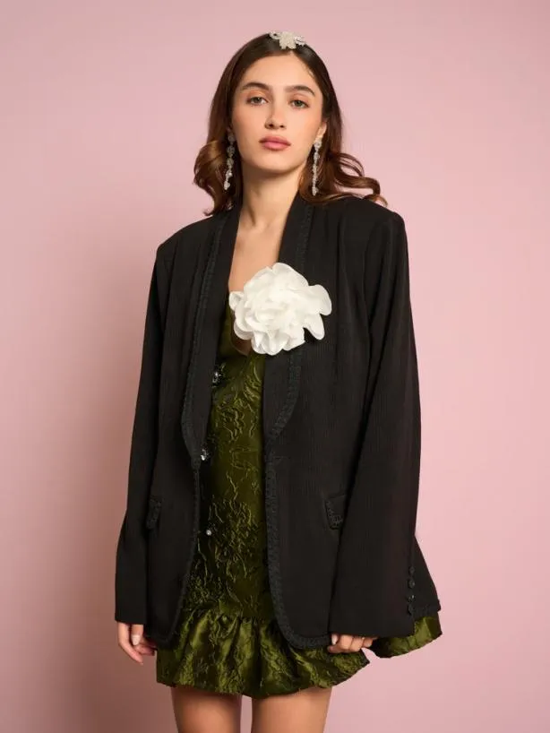 Sister Jane Jackets Womenswear Dylan Rose Single Breasted Blazer Black