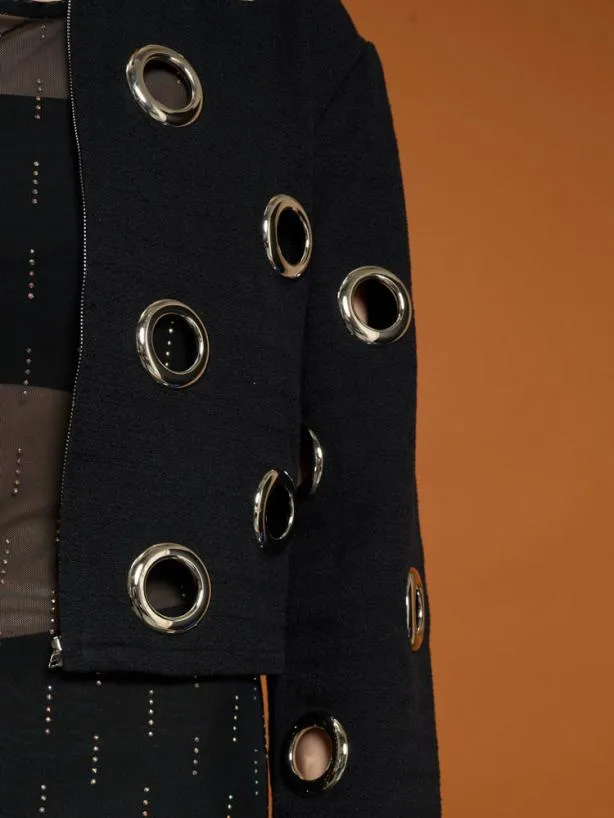 Sister Jane Jackets Womenswear Ghospell Moira Eyelet Jacket Black Ink