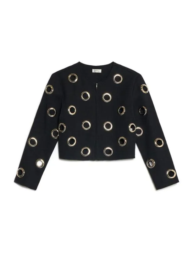 Sister Jane Jackets Womenswear Ghospell Moira Eyelet Jacket Black Ink