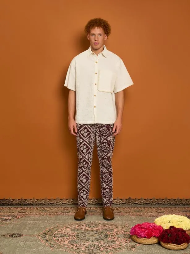 Sister Jane Shirts Menswear Cole Fray Boxy Shirt Pearled Cream