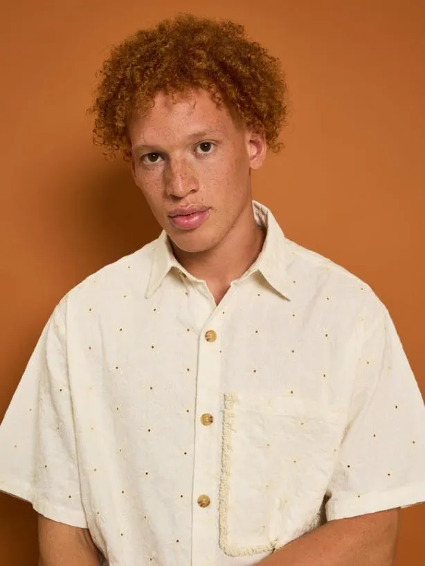 Sister Jane Shirts Menswear Cole Fray Boxy Shirt Pearled Cream