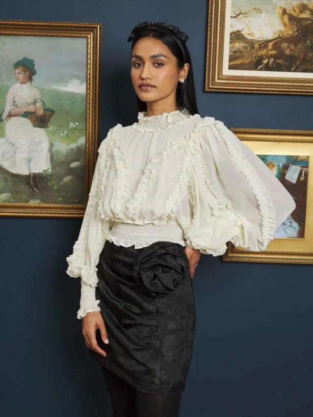 Sister Jane Tops Womenswear Almond Blossom Ruffle Top Pearl Ivory