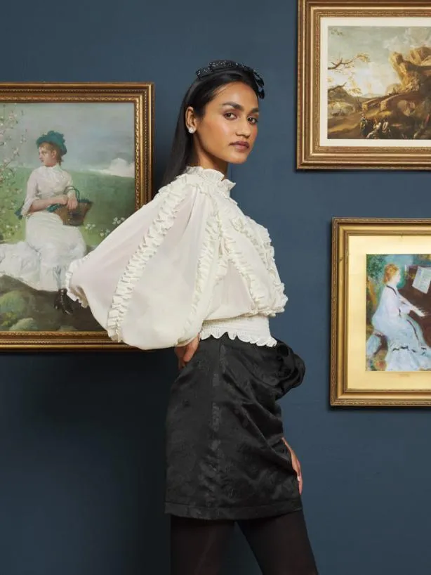 Sister Jane Tops Womenswear Almond Blossom Ruffle Top Pearl Ivory