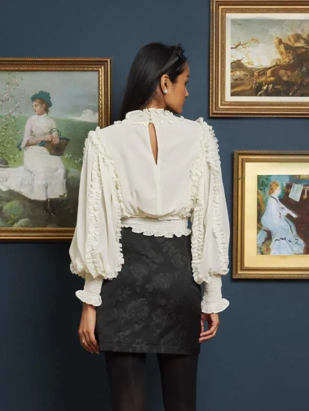 Sister Jane Tops Womenswear Almond Blossom Ruffle Top Pearl Ivory