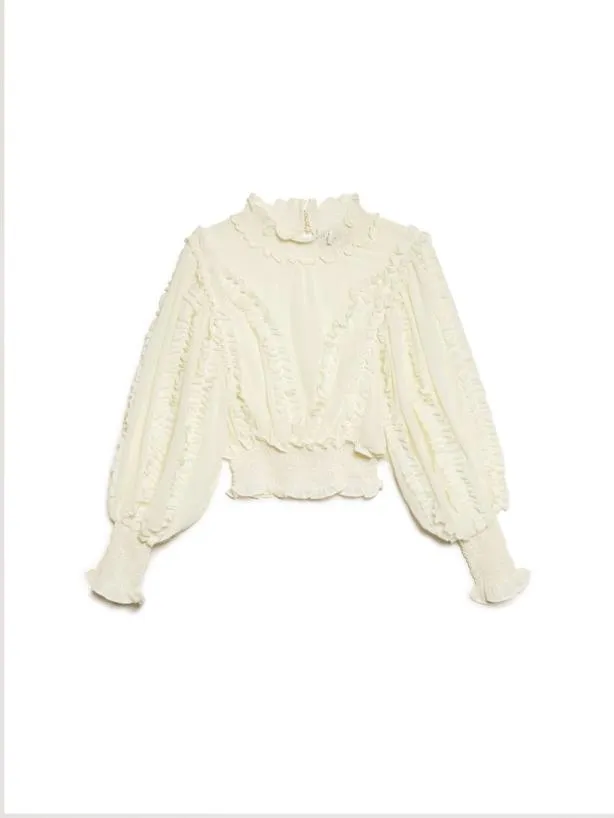 Sister Jane Tops Womenswear Almond Blossom Ruffle Top Pearl Ivory
