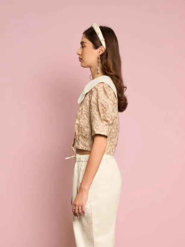 Sister Jane Tops Womenswear Cinnamon Lace Blouse Glamoured Gold