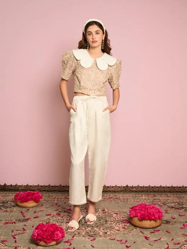 Sister Jane Tops Womenswear Cinnamon Lace Blouse Glamoured Gold
