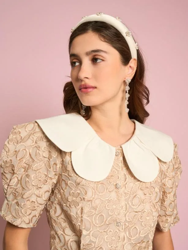 Sister Jane Tops Womenswear Cinnamon Lace Blouse Glamoured Gold
