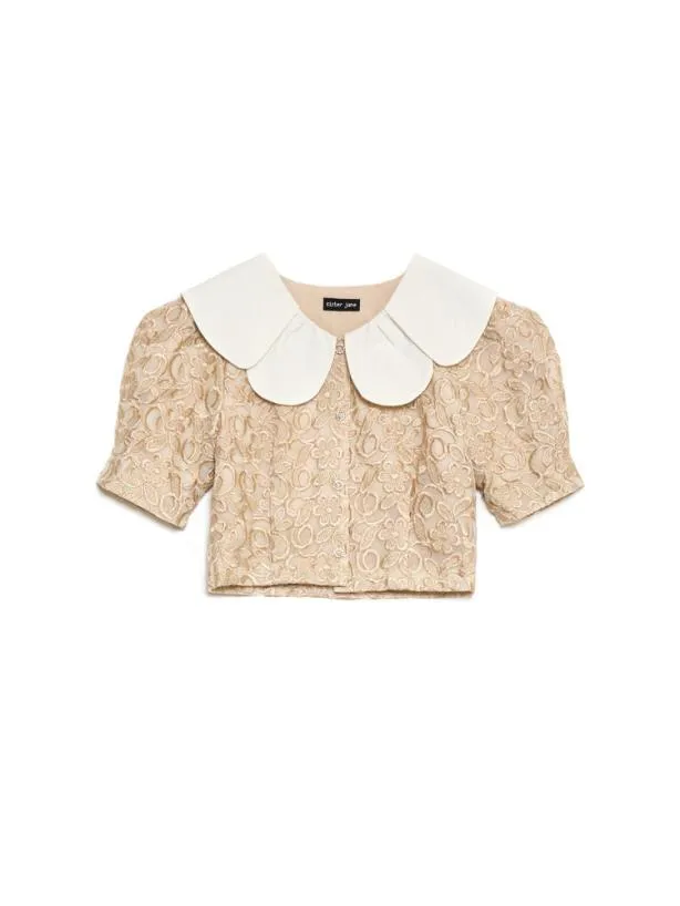 Sister Jane Tops Womenswear Cinnamon Lace Blouse Glamoured Gold