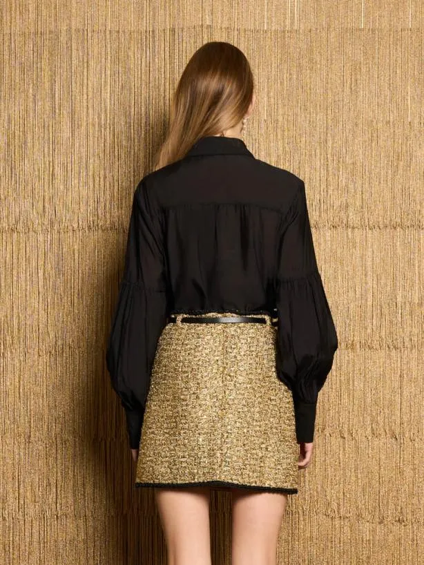 Sister Jane Tops Womenswear DREAM Agnetha Bow Shirt Ink Black