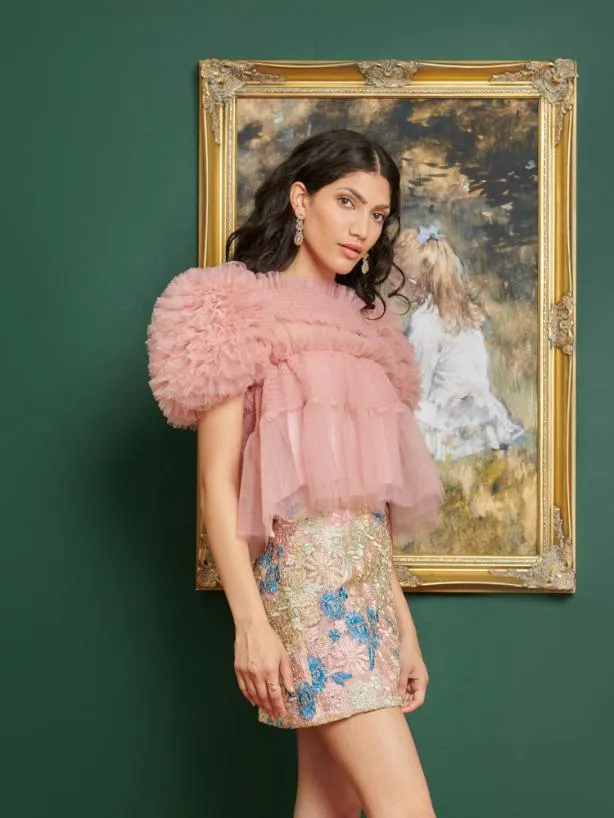 Sister Jane Tops Womenswear DREAM Frida Tulle Ruffle Top Baby Pink