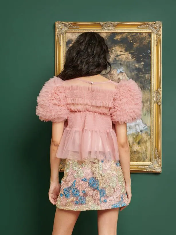 Sister Jane Tops Womenswear DREAM Frida Tulle Ruffle Top Baby Pink